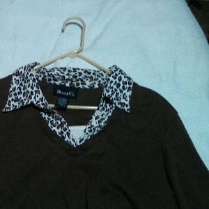 Leaperd pattern on coller end of sleeve and bottor